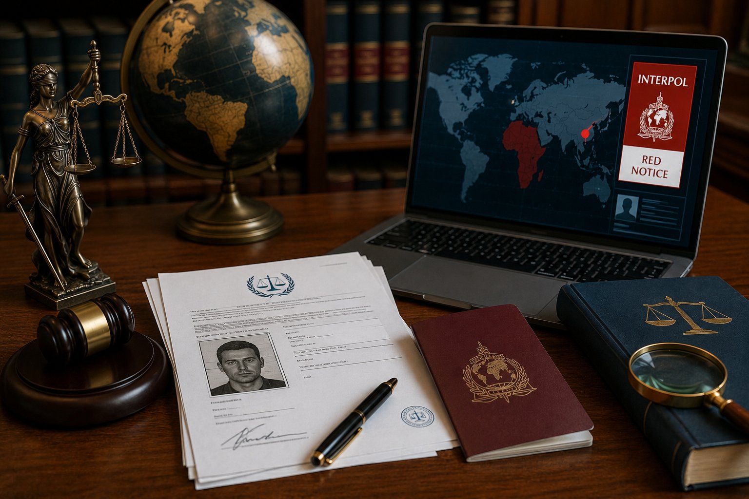 Je vais traiter le sujet sous l’angle du droit international pénal et de la coopération judiciaire, en distinguant notamment mandat d’arrêt international, notice rouge Interpol et